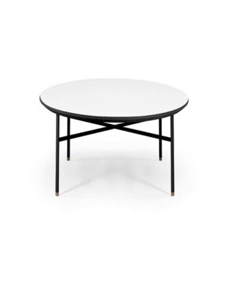 Skovby Sm241   Sm260 Sofabord   59   Cm Bordplade: Hvid Laminat Med Sort Kant  : Erling Christensen Møbler