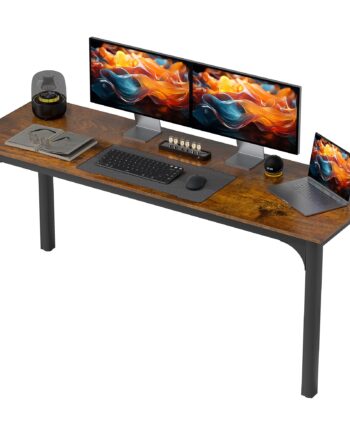 Skrivebord  Computerbord  Rustikt Design  Masser Af Plads  Spånplade  Brun