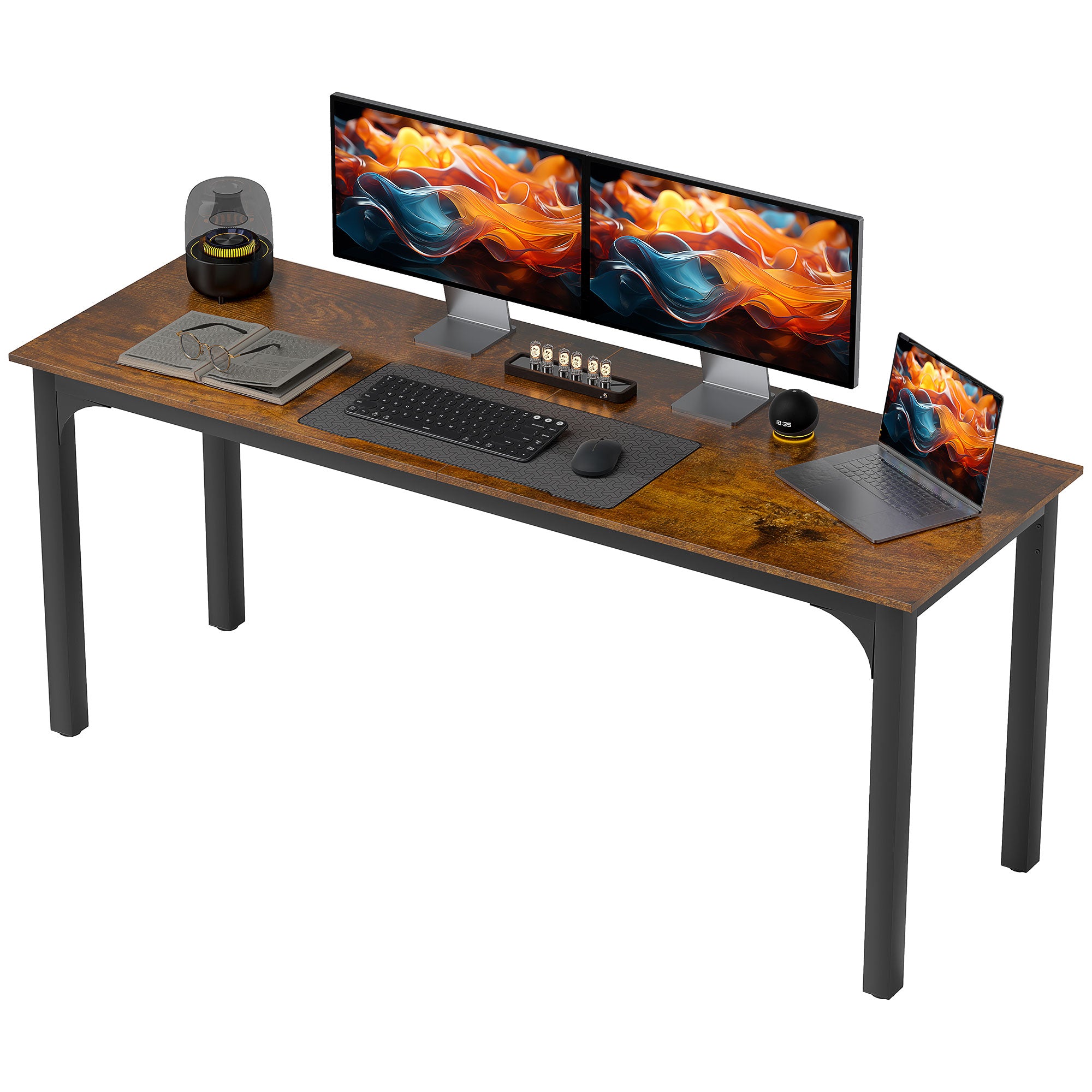Skrivebord Computerbord Rustikt Design Masser Af Plads Spånplade Brun