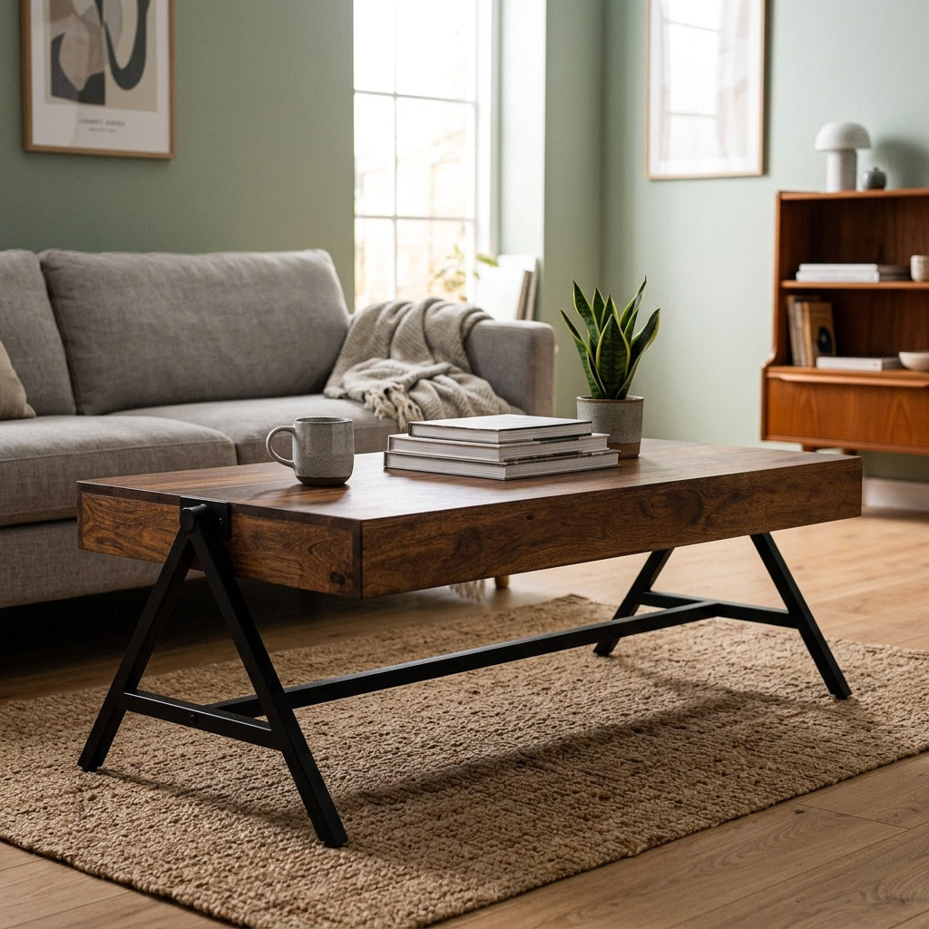 Sofabord   Sheeshamtræ  120 Cm