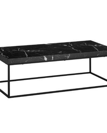 Sofabord Sort Marmorlook 120x60 Cm Moderne Stuebord Med Metalben