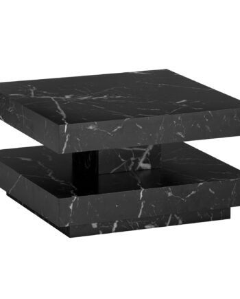Sofabord 60x60x34 Cm Sort Sofabord   Marmorlook Moderne Designer Stuebord Med Opbevaring Firkantet  Loungebord Lille  Sofabord