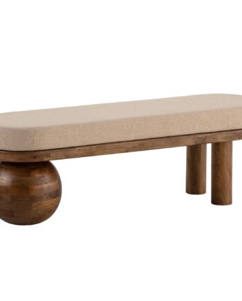 Sofastof Massivt Træ Sofa 140x47 5x41   Cm  Entre  Polstret Stof Sofa  Beige