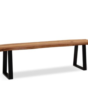 Spisebænk 140x40x45   Cm Akacie Massivt Træ Metal Med Trækant