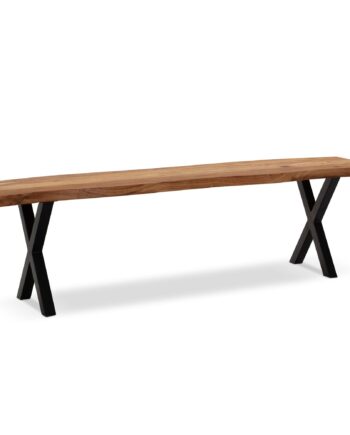 Spisebænk 160x40x45   Cm Akacie Massivt Træ   Metal Med Trækant
