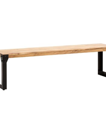 Spisebænk 160x40x45 Cm  Massivt Akacietræ  Metal  Industriel Stil  Spisebænk   Massivt Træ Uden Ryglæn  Moderne Køkkenbænk Spisebænk  Stor Spisebænk
