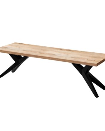 Spisebænk 175x45x45 Cm  Massivt Akacietræ  Metal  Loftstil  Spisebænk   Massivt Træ Uden Ryglæn  Køkkenbænk   Industriel Stil  Stor Spisebænk