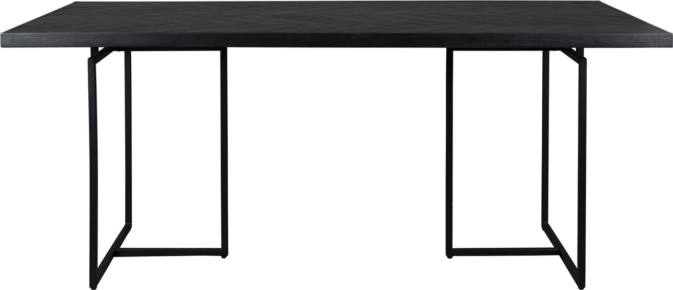 Spisebord Dutchbone Class 220x90 Cm Sort Akaciefinér Stålunderstel