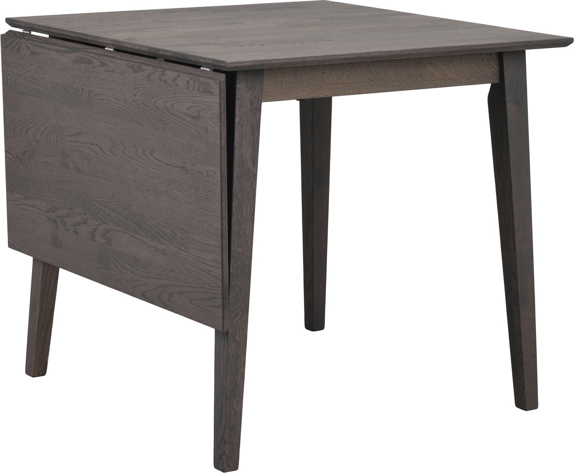 Spisebord Rowico Filippa Klapbord Mørkebrunt Massivt Egetræ 80ã 80 Cm Udtræk Til 125 Cm Fsc-certificeret