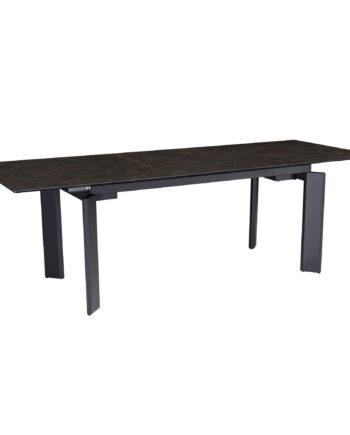 Spisebord 180x95x77 Cm Glaskeramik Spisebord Sort