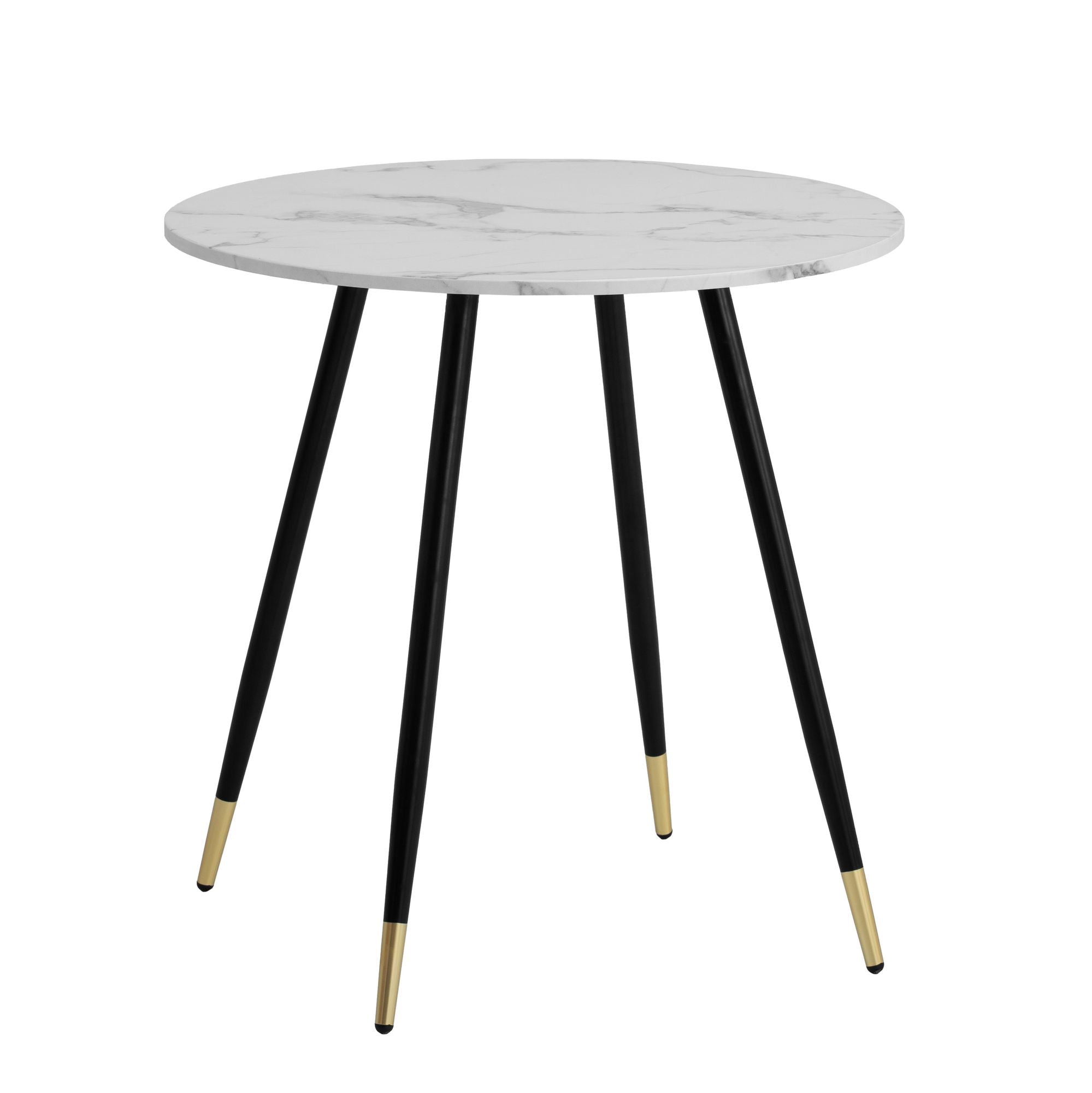 Spisebord 75x75x76 Cm Marmorlook Hvidt Spisebord Moderne Køkkenbord Med Metalben Lille Spisebord Rundt Spisebord