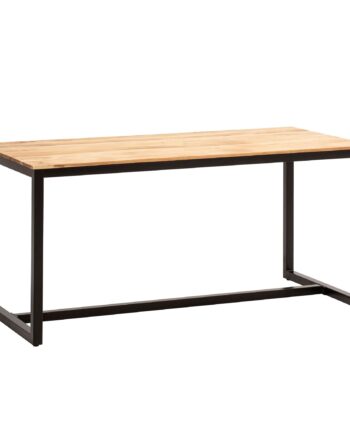 Spisebord 120x60x76 Cm Massivt Akacietræ Metal Spisebord Loft Stil