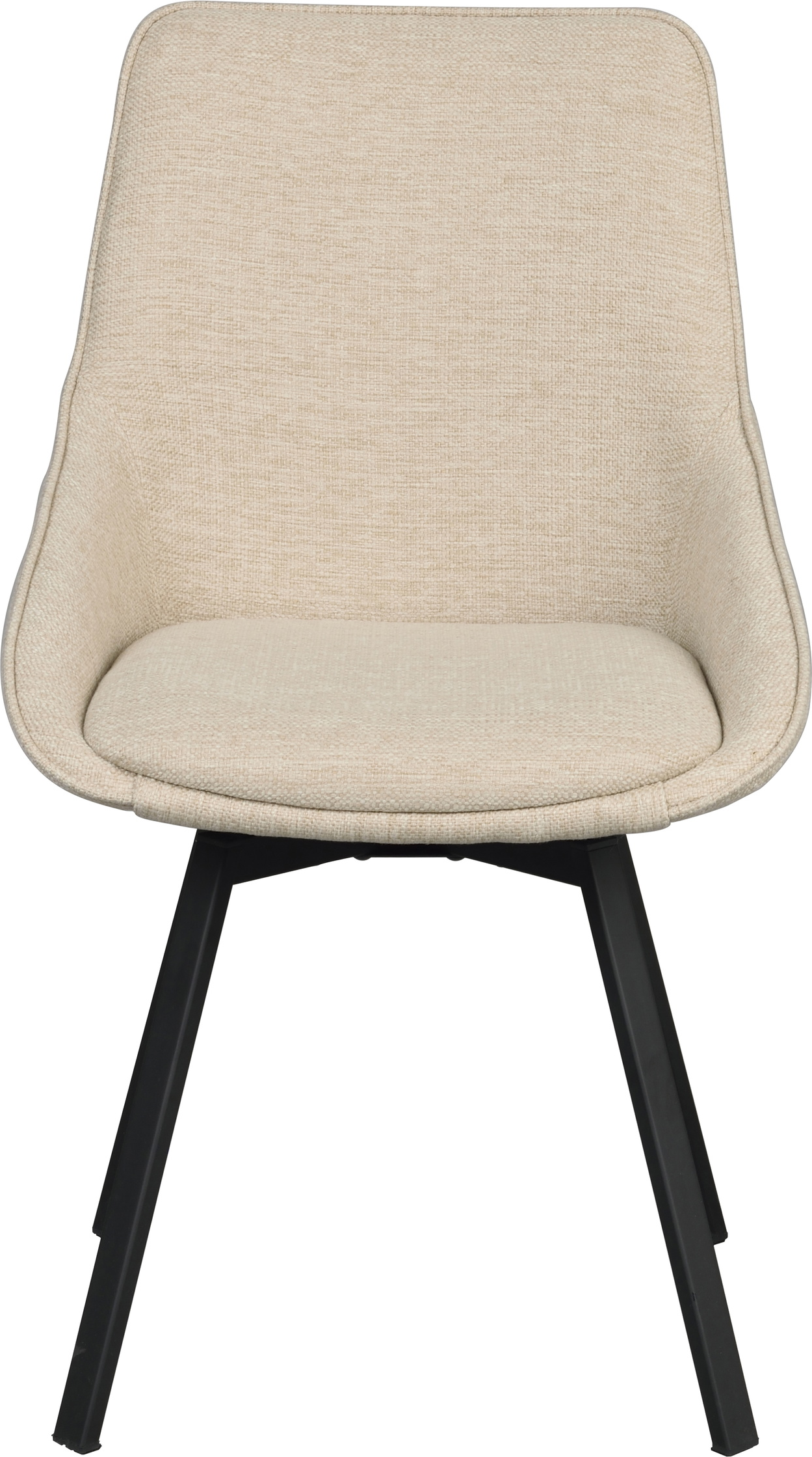 Spisebordsstol Rowico Alison -pak Lysebeige Stof Drejefunktion Sort Pulverlakeret Metalstel H87ã B51ã D60 Cm