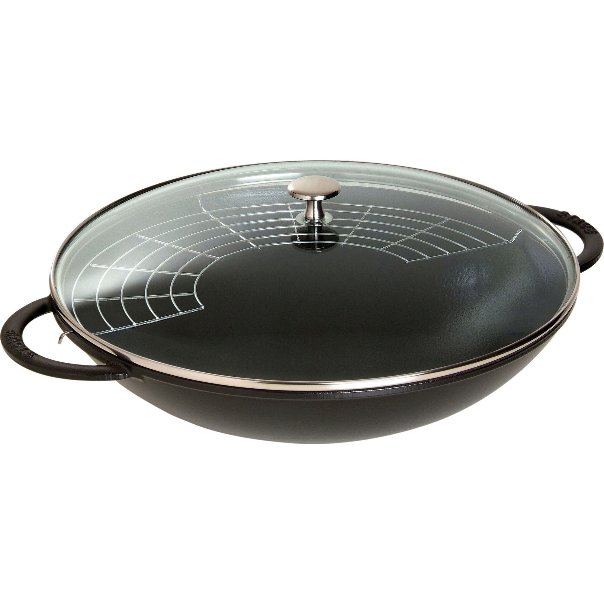 Staub Wok Med Glaslåg 37 Cm  Sort