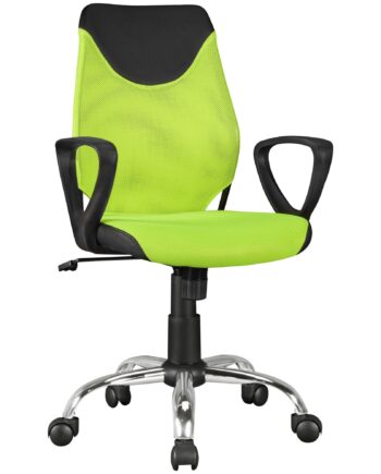 Terni Børnekontorstol  Sort Og Lime  Til Børn Fra   år  Med Ryglæn  Ergonomisk Drejestol  Højdejusterbar Ungdomsstol