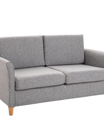 To-personers Sofa   Aftagelige Hynder   Hør  Skum  Gummitræ   Lysegrå   141   70   78 Cm