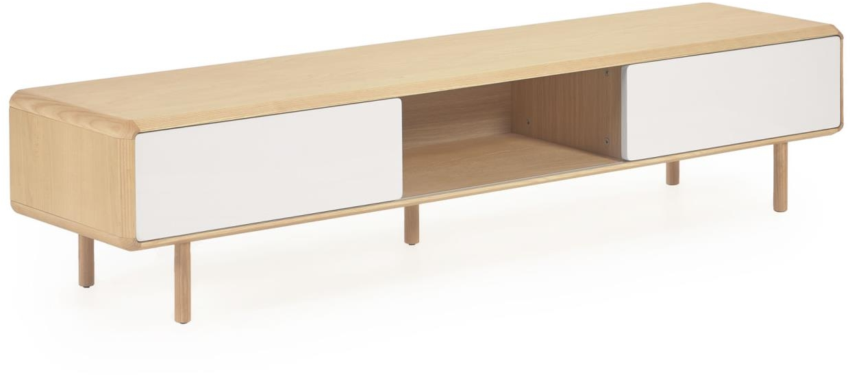 Tv-bord Kave Home Anielle   Askefinér   Asketræ  Natur Grå  H41   B42   L180 Cm