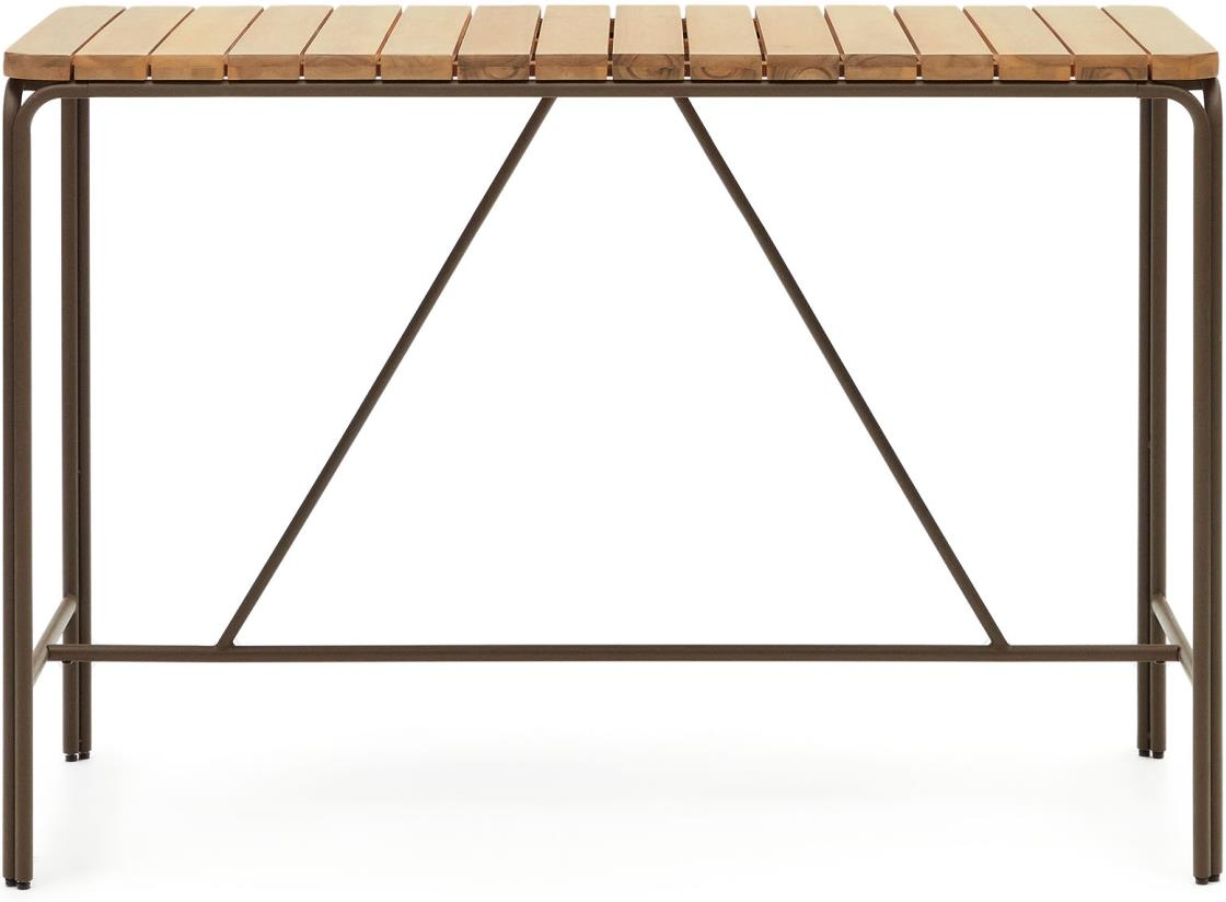 Udendørs Barbord Kave Home Salguer Højbord Fsc Akacietræ Uv-bestandig 140x70x96 Cm Vintage Industriel Brun Natur