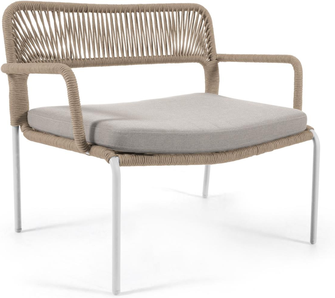 Udendørs Lænestol Kave Home Cailin   Havestol   Galvaniseret Stål Med Håndvævet Reb  Beige