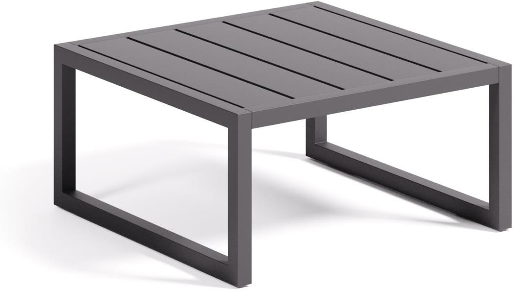 Udendørs Sidebord Kave Home Comova   Sort Aluminium H30   ø60 Cm