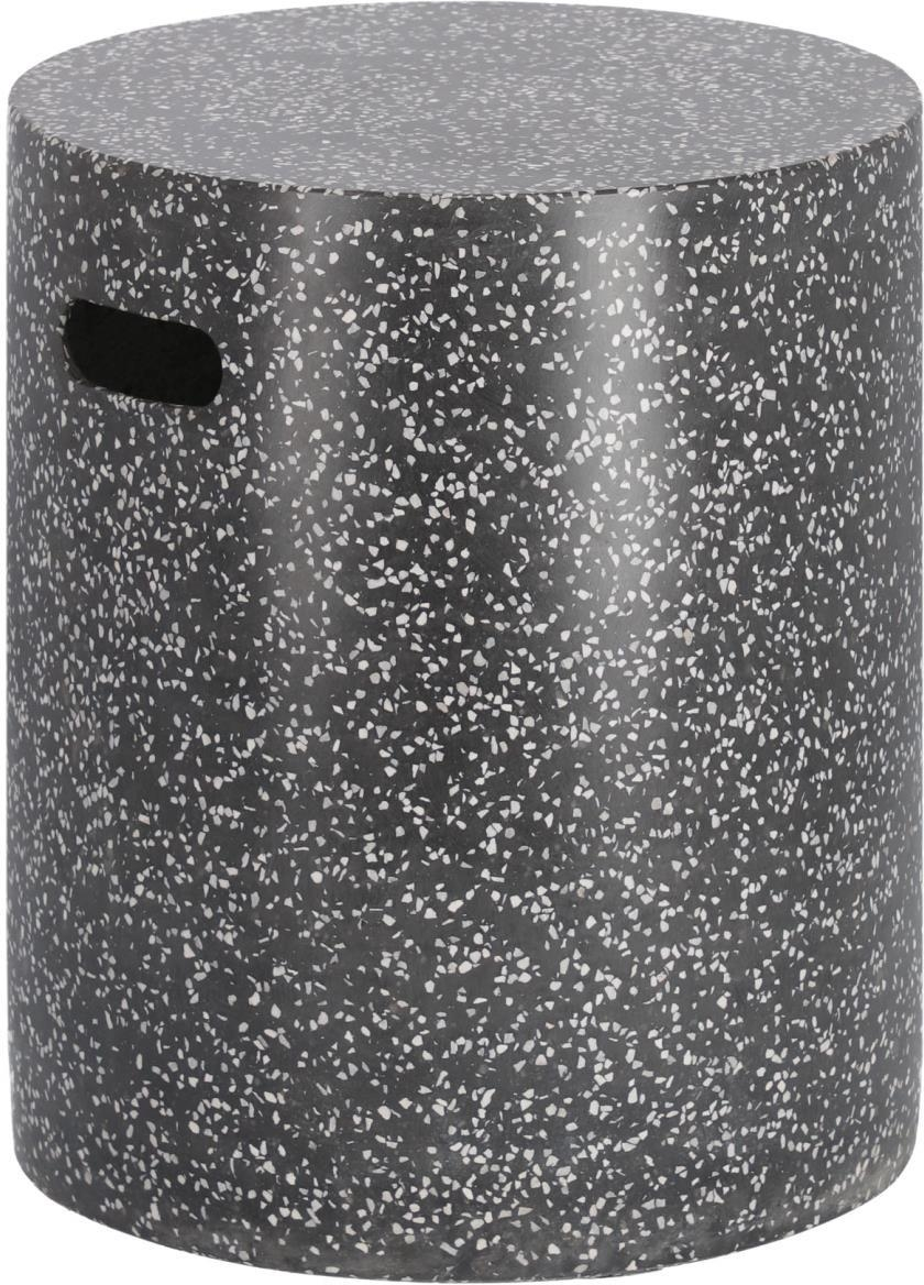 Udendørs Sidebord Skammel Kave Home Jenell   Sort Cement H46   B35   D35 Cm