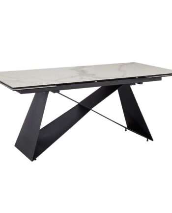 Udtrækkeligt Spisebord 180-260 Cm Keramik Glas Hvid