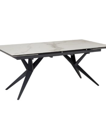 Udtrækkeligt Spisebord 180-260 Cm Keramik Glas Hvid