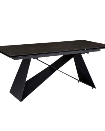 Udtrækkeligt Spisebord 180-260 Cm Keramik Glas Sort