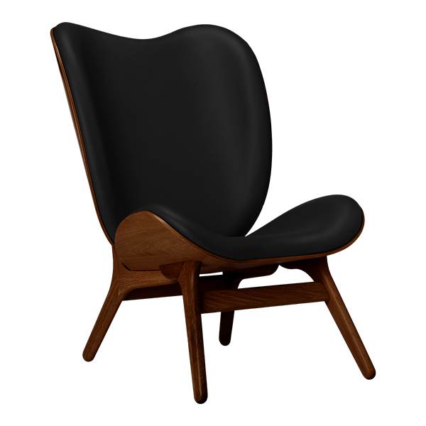 Umage   Conversation Piece Høj Dark Oak Sort Læder  : Erling Christensen Møbler