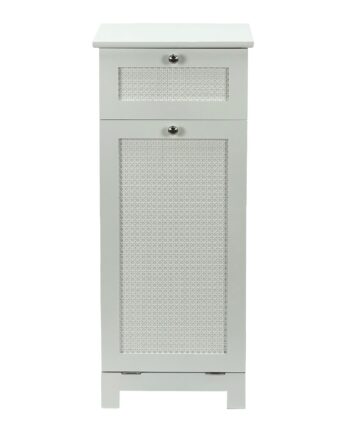 Vasketøjsskab  38x90x40 Cm  Rattan Flet  Hvid