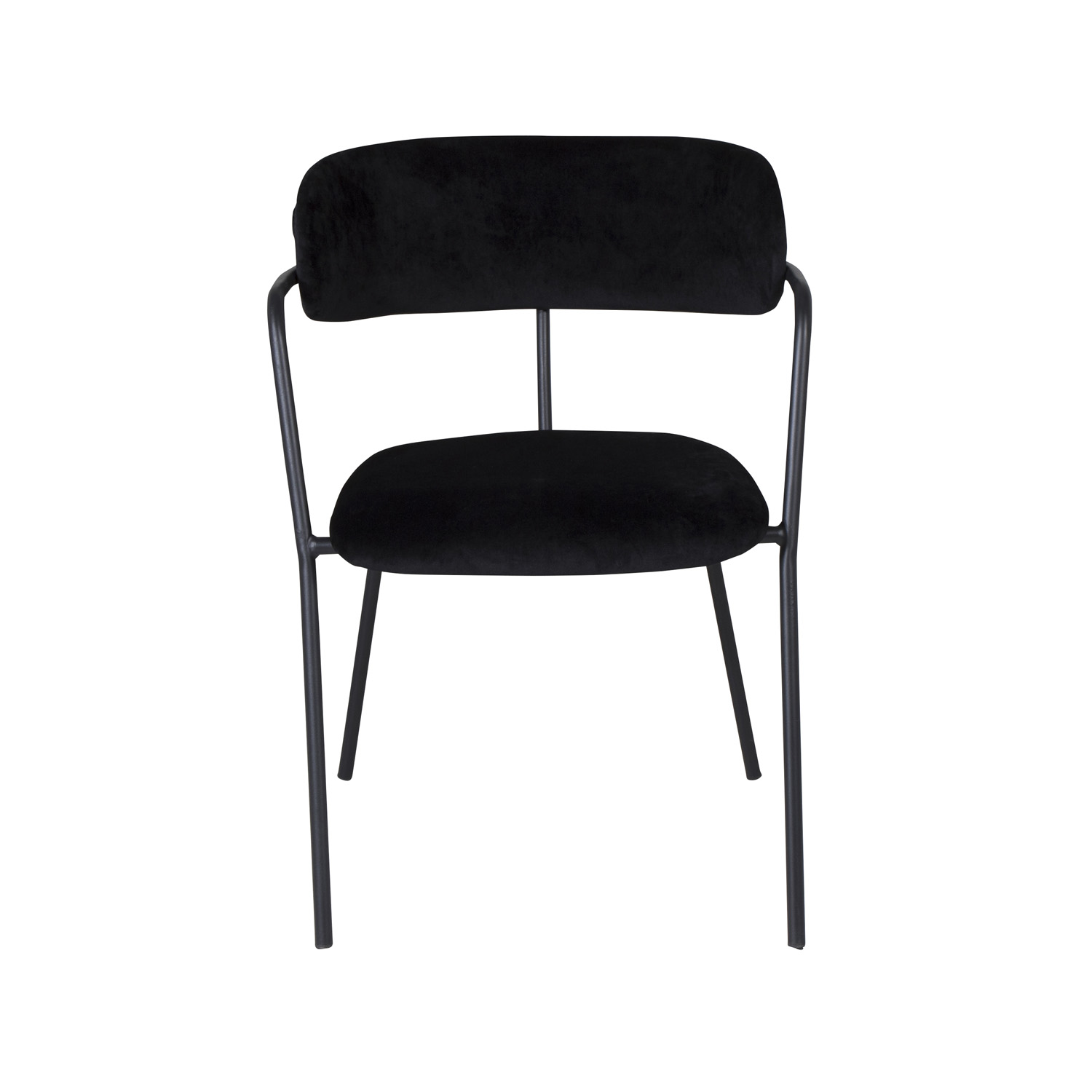 Venture Design Arrow Spisebordsstol Armlæn Sort Velour Og Sort Metal