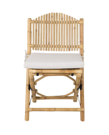 Venture Design Cane Foldestol Til Haven     Hynde Grå Stof  Natur Bambus Og Rattan