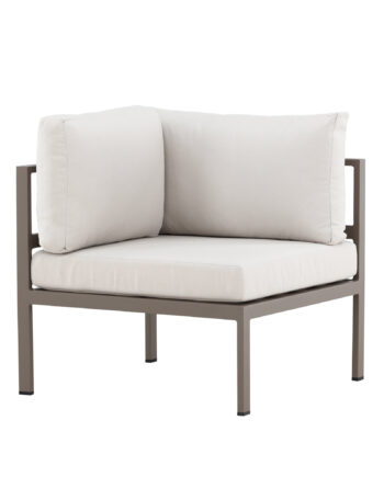 Venture Design Copacabana Hjørne Modul Til Havehjørnesofa Beige Olefin Hynder Og Brun Aluminium