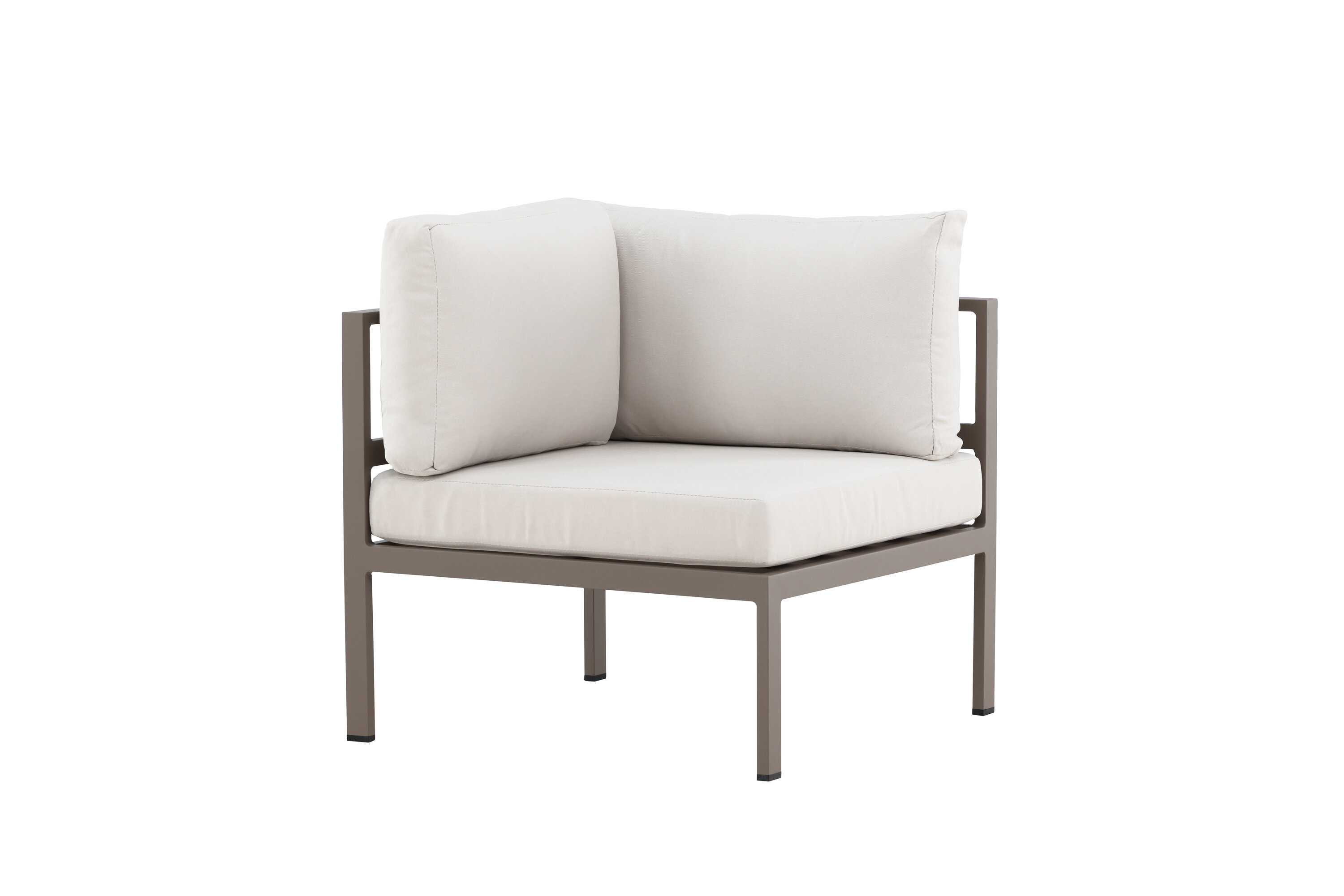 Venture Design Copacabana Hjørne Modul Til Havehjørnesofa Beige Olefin Hynder Og Brun Aluminium