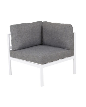 Venture Design Copacabana Lyx Hjørne Modul Til Havehjørnesofa Grå Olefin Hynder Og Hvid Aluminium