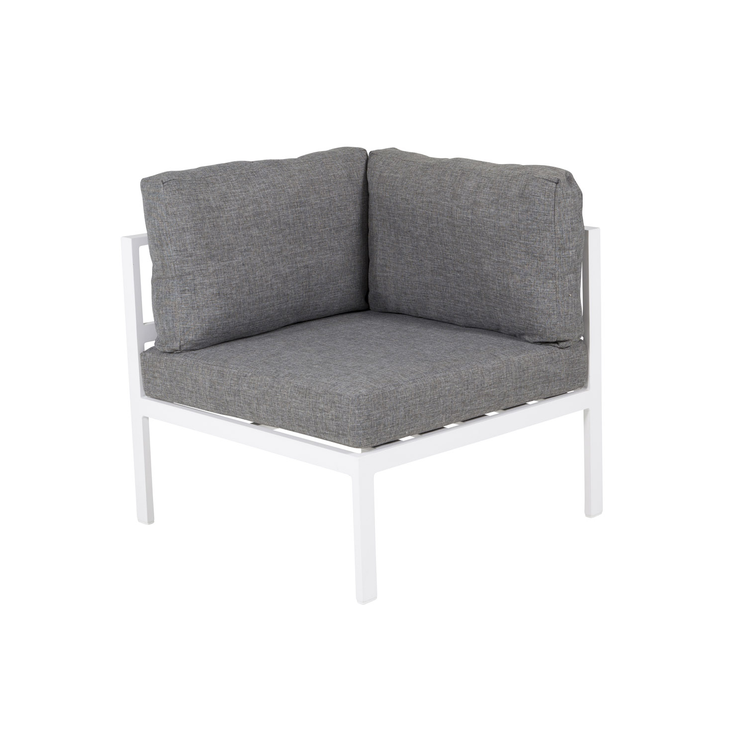 Venture Design Copacabana Lyx Hjørne Modul Til Havehjørnesofa Grå Olefin Hynder Og Hvid Aluminium