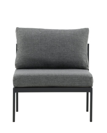 Venture Design Copacabana Midter Modul Til Havehjørnesofa Grå Hynder Og Sort Aluminium