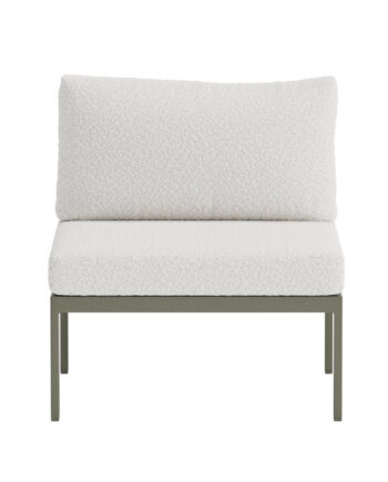 Venture Design Copacabana Midter Modul Til Havehjørnesofa Hvid Bouclé Hynder Og Brun Aluminium