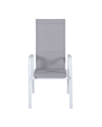 Venture Design Copacabana Recliner Havestol     Armlæn Grå Textilene Og Hvid Aluminium