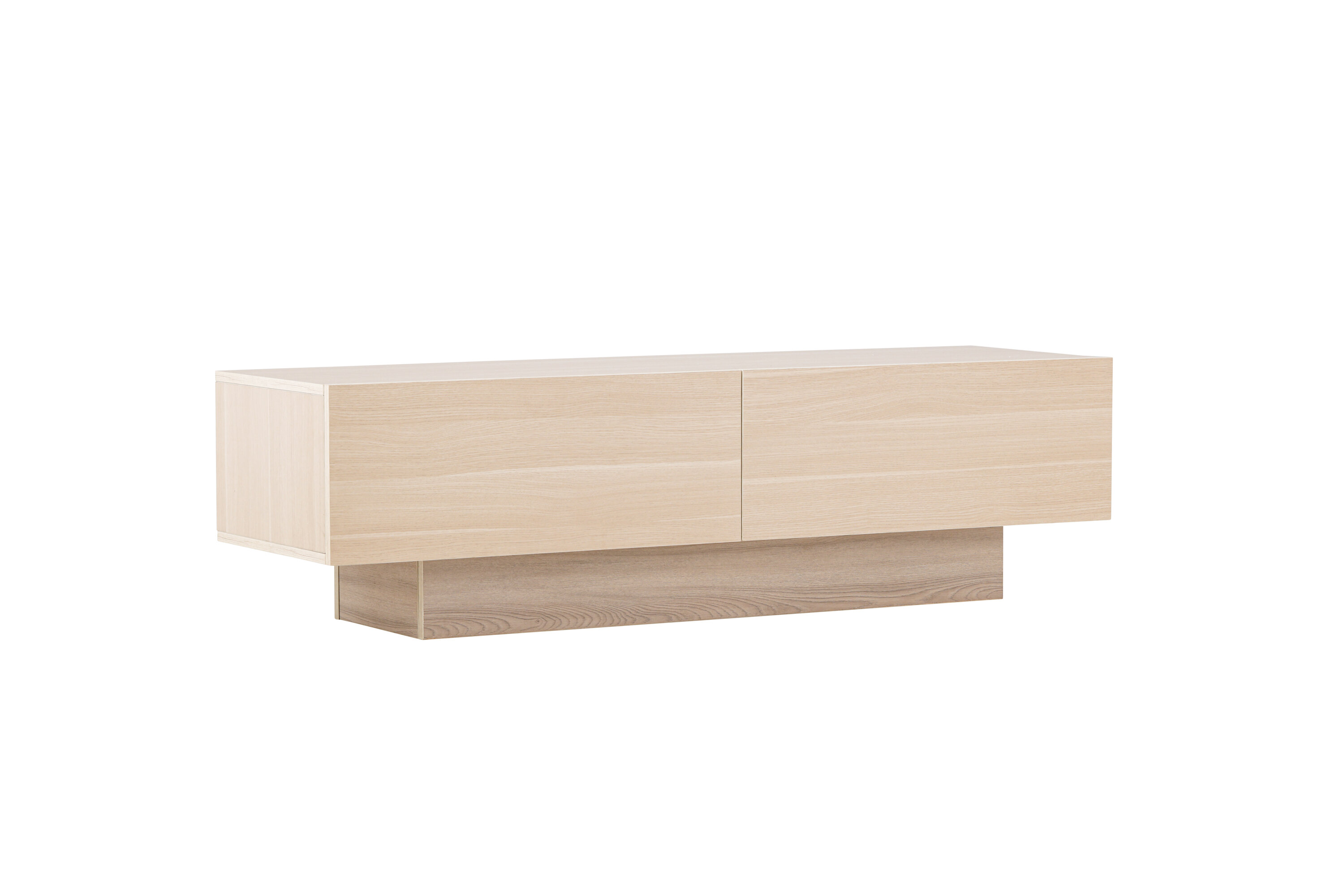 Venture Design Cuenca Tv-bænk       Låger Og Hylde Klar Glas Og Hvidvasket Melamin  160x47