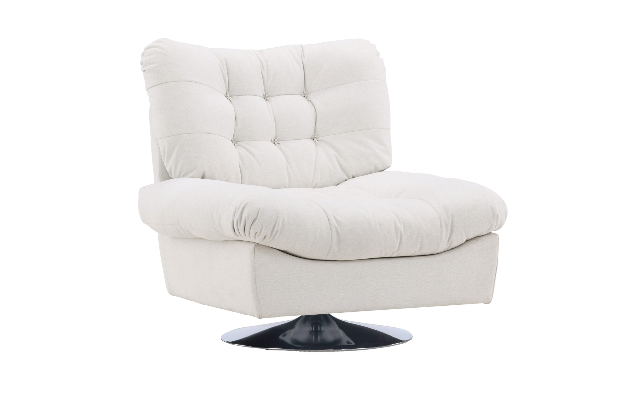 Venture Design Florens Lænestol Offwhite Polyester Og Krom Stål