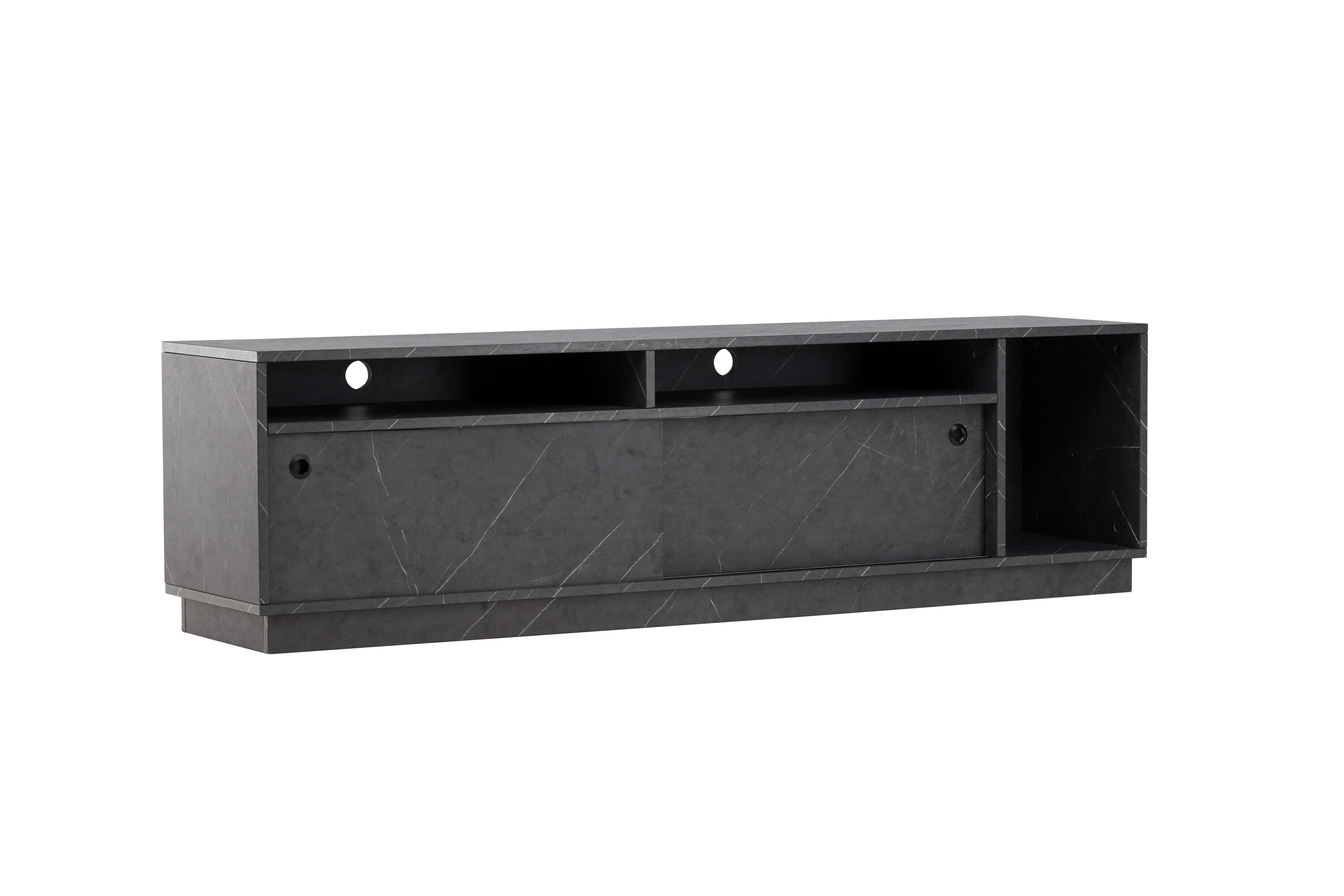 Venture Design Girona Tv-bænk       Skydelåger Sort Melamin  180x40