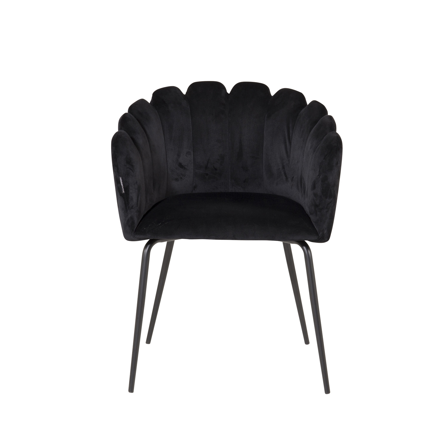 Venture Design Limhamn Spisebordsstol Armlæn Sort Velour Og Metal