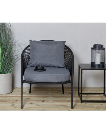 Venture Design Lindos Loungestol     Hynde Sort Polyester Reb  Aluminium Og Stål