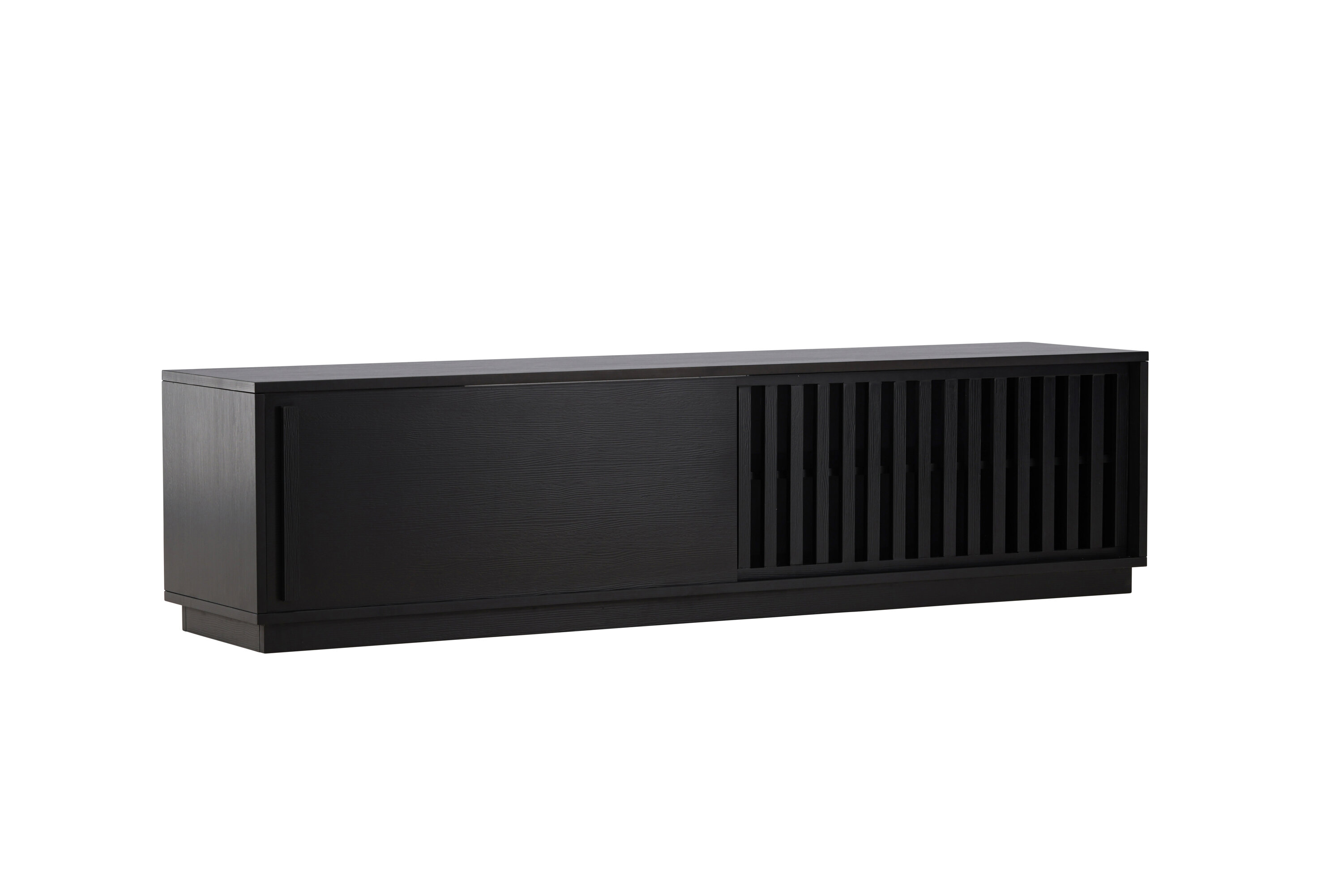 Venture Design Lugo Tv-bænk       Skydelåger Og Hylde Sort Melamin  180x40