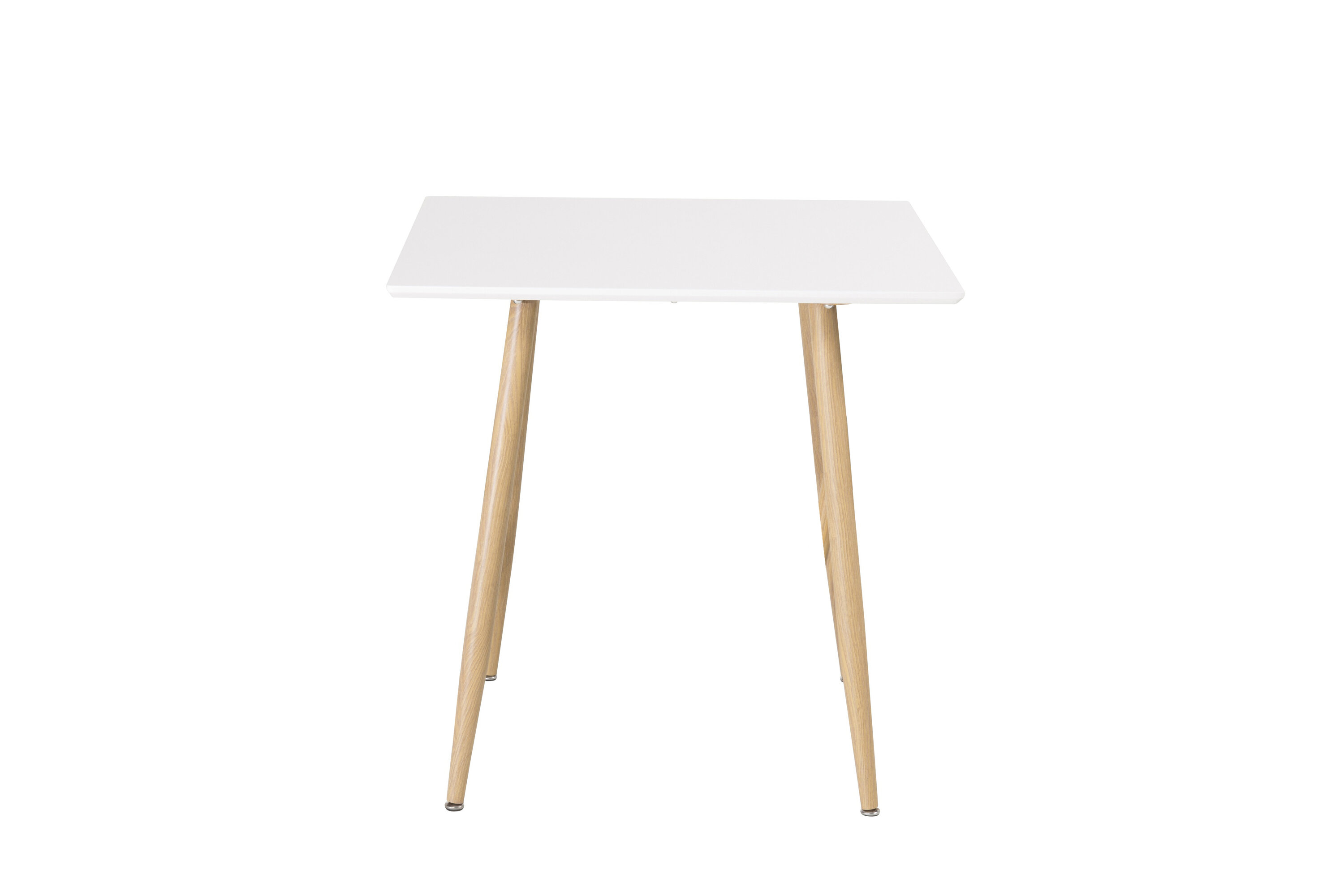 Venture Design Polar Spisebord  Kvadratisk Hvid Mdf Og Egelook Stål  75x75