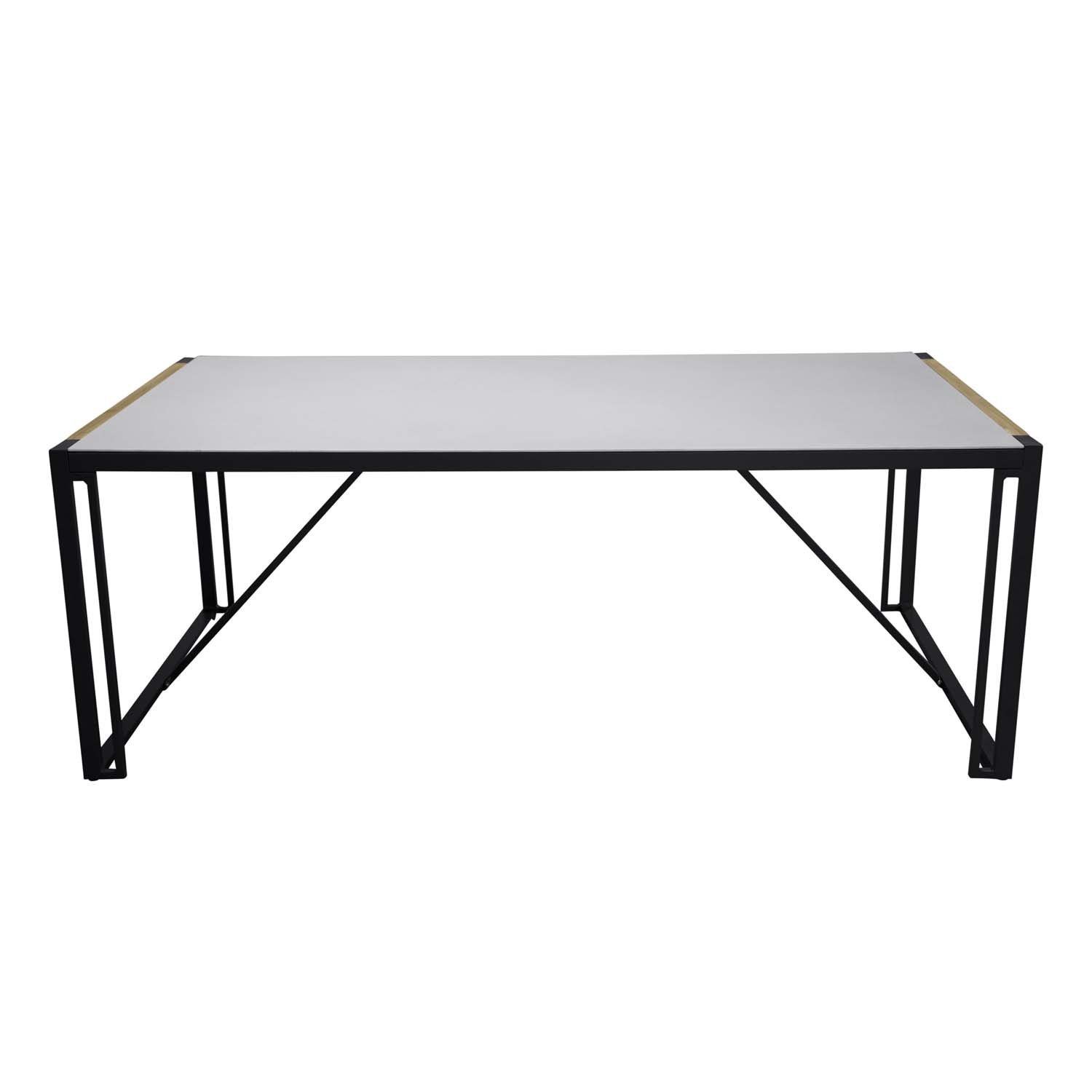 Venture Design Rektangulær Texas Havebord Grå Glas Og Sort Aluminium  200x100