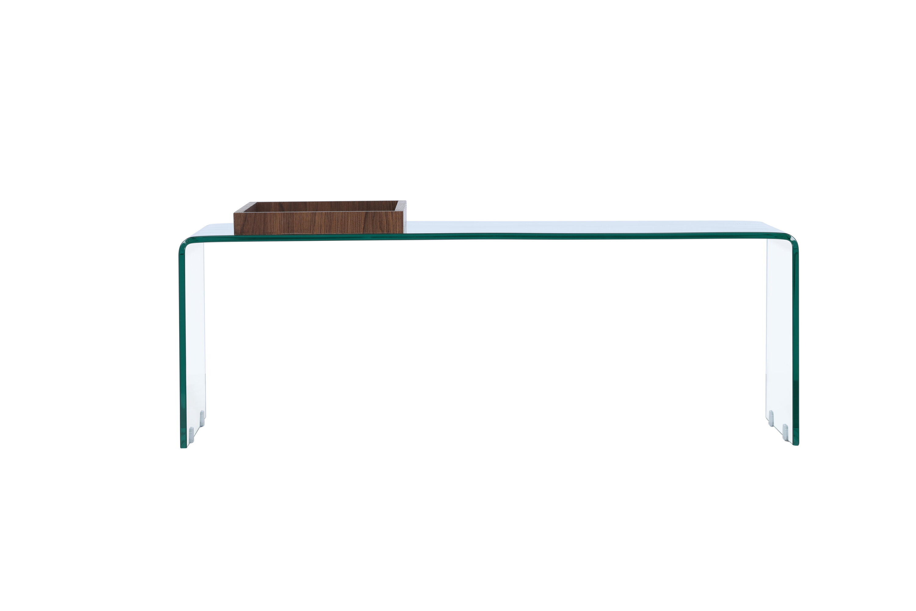 Venture Design Telemark Sofabord     Træbakke  Rektangulær Klar Glas  110x50