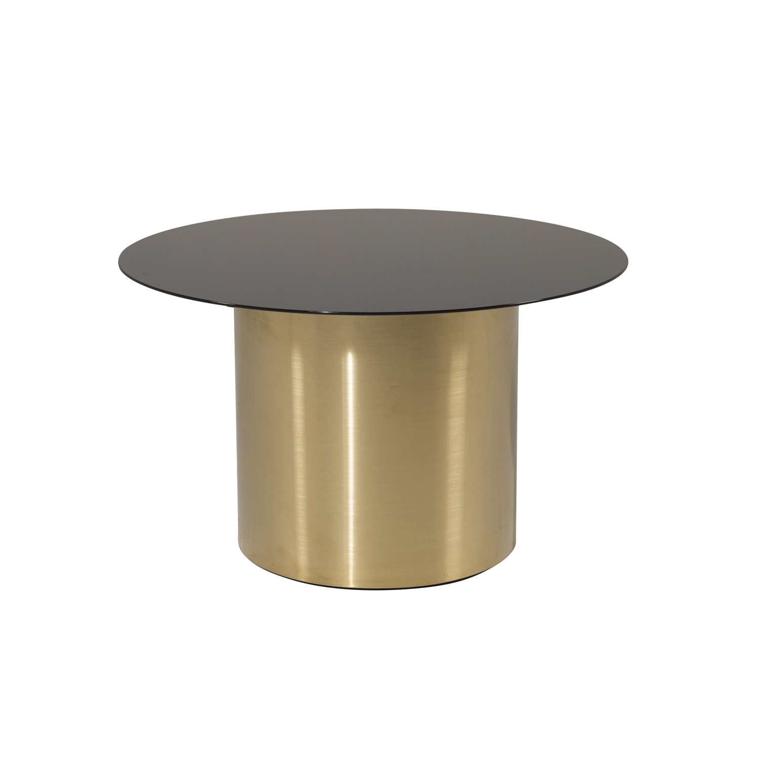 Venture Design Ystad Sofabord  Rund Røget Glas Og Messing Metal  ø75
