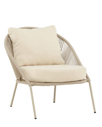 Venture Home Lindos Udendørs Loungestol Beige Polyester Og Beige Stål